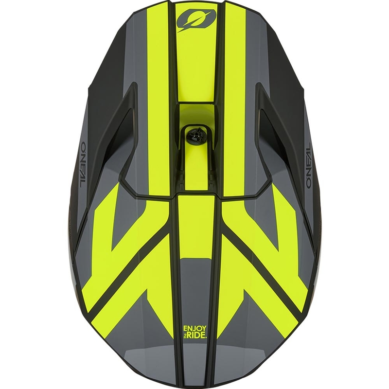 Casco de motocross O´Neal 3SRS Ride negro mate-gris-amarillo flúor