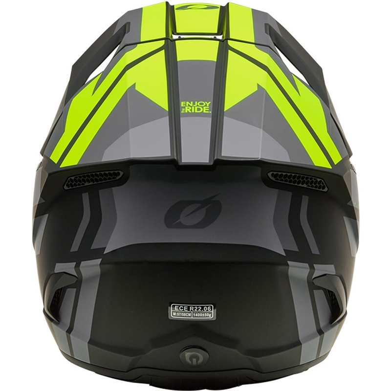 Casco de motocross O´Neal 3SRS Ride negro mate-gris-amarillo flúor