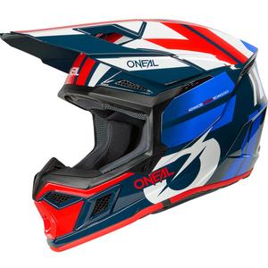 Casco de motocross O'Neal 3SRS Ride azul-blanco-rojo