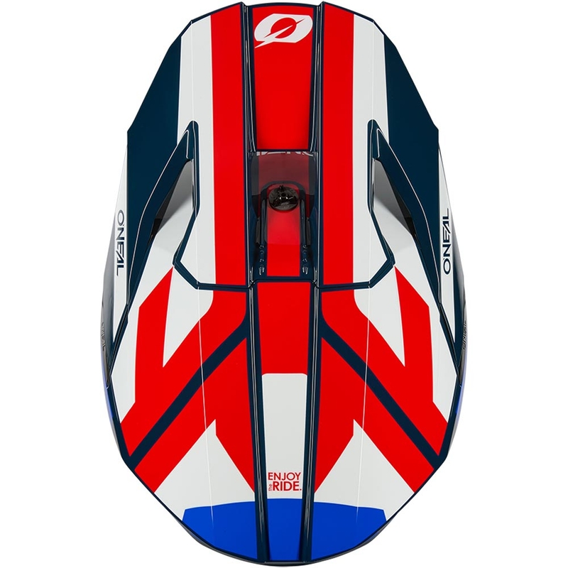 Casco de motocross O'Neal 3SRS Ride azul-blanco-rojo