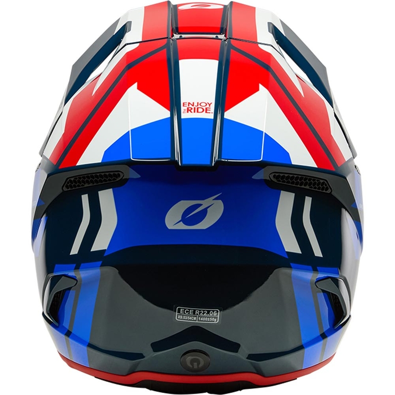 Casco de motocross O'Neal 3SRS Ride azul-blanco-rojo