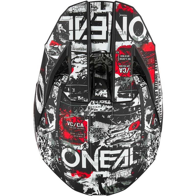 Casco de motocross O'Neal 3SRS Attack negro mate-blanco