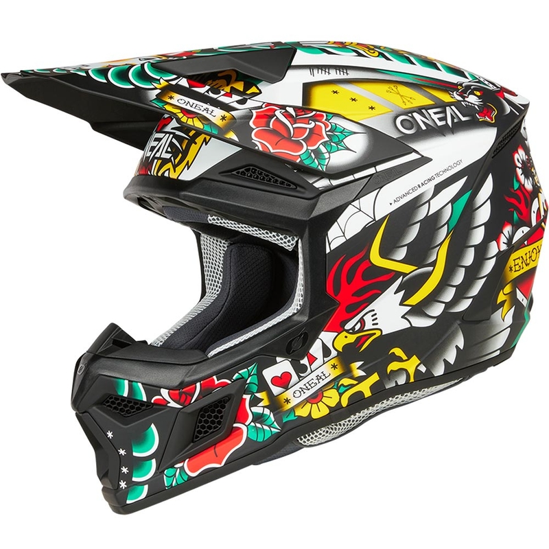 Casco de motocross infantil O'Neal 3SRS Inked multicolor