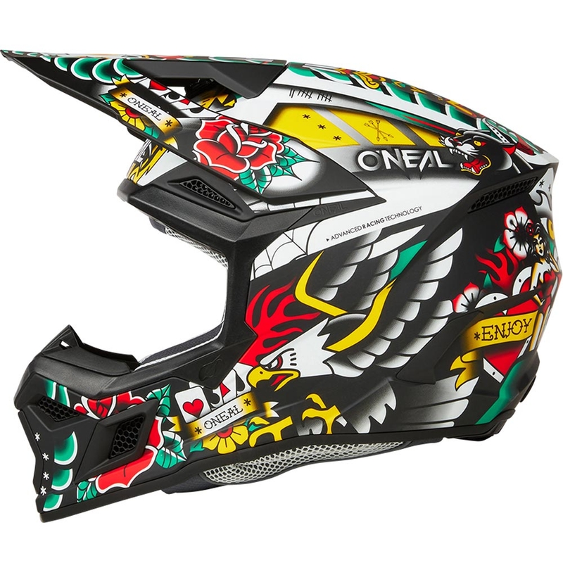 Casco de motocross infantil O'Neal 3SRS Inked multicolor
