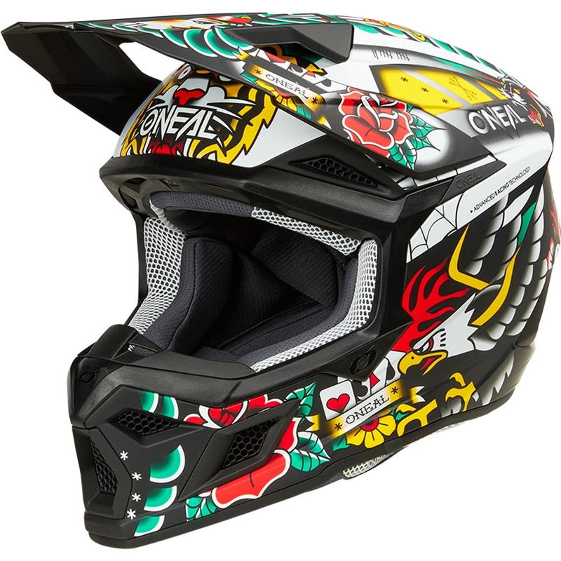 Casco de motocross infantil O'Neal 3SRS Inked multicolor