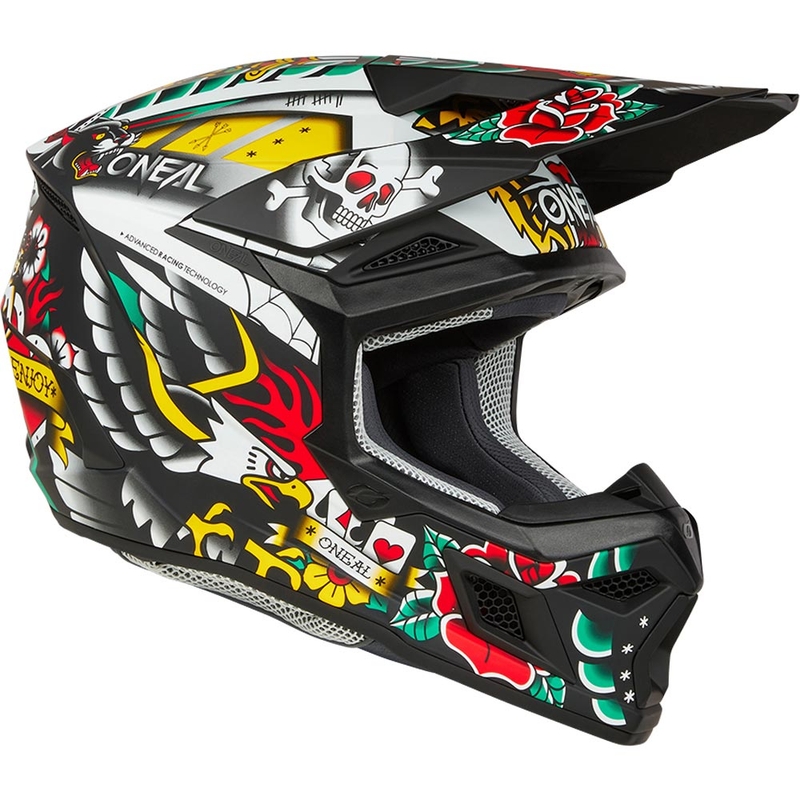 Casco de motocross infantil O'Neal 3SRS Inked multicolor