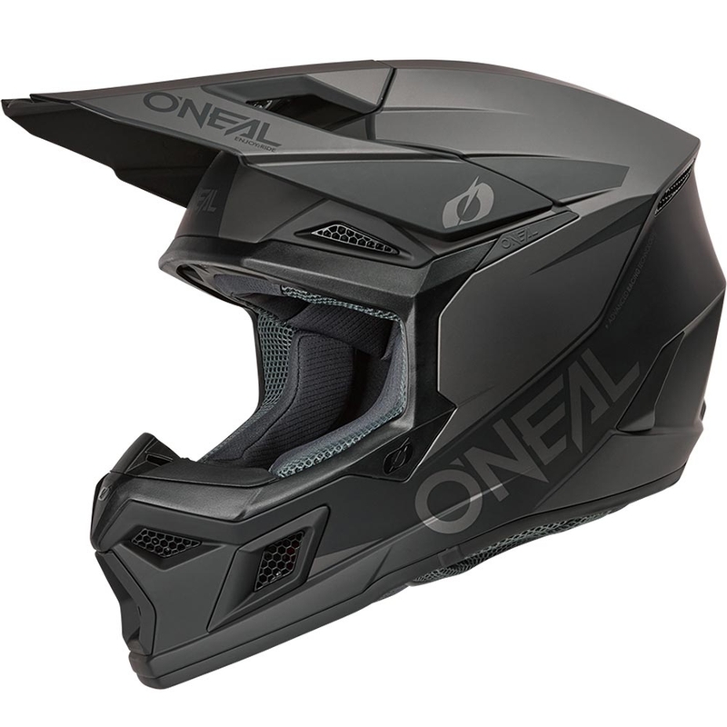 Casco de motocross O´Neal 3SRS Solid negro mate-gris