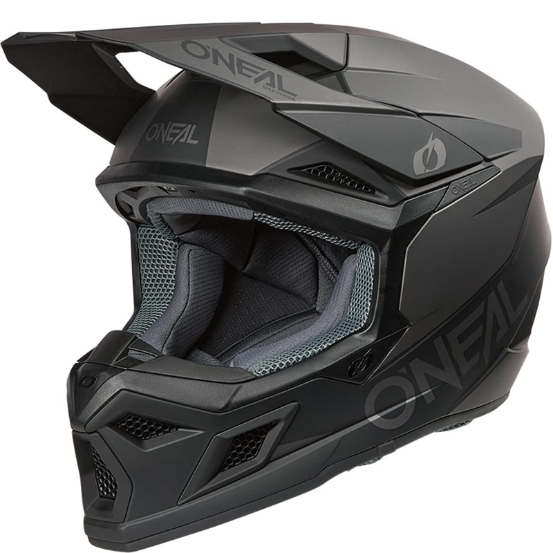 Casco de motocross O´Neal 3SRS Solid negro mate-gris