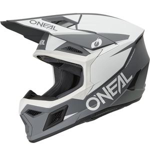 Casco de motocross O´Neal 3SRS Solid blanco-gris mate