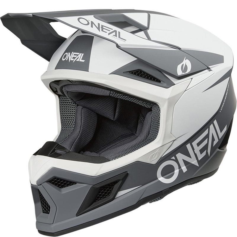 Casco de motocross O´Neal 3SRS Solid blanco-gris mate