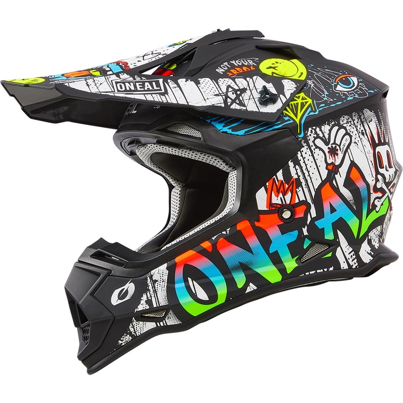 Casco de motocross O´Neal 2SRS Rancid negro mate-blanco