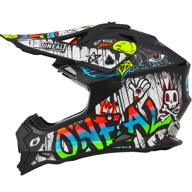 Casco de motocross O´Neal 2SRS Rancid negro mate-blanco