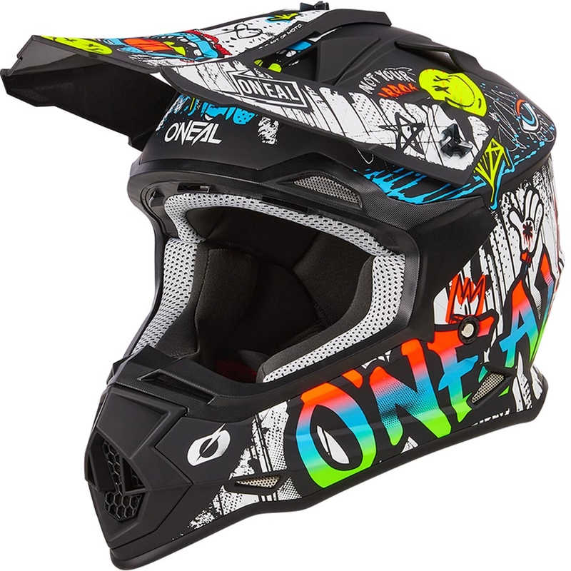 Casco de motocross O´Neal 2SRS Rancid negro mate-blanco