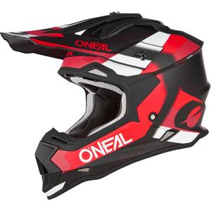 Casco de motocross O'Neal 2SRS Spyde negro mate-rojo-blanco