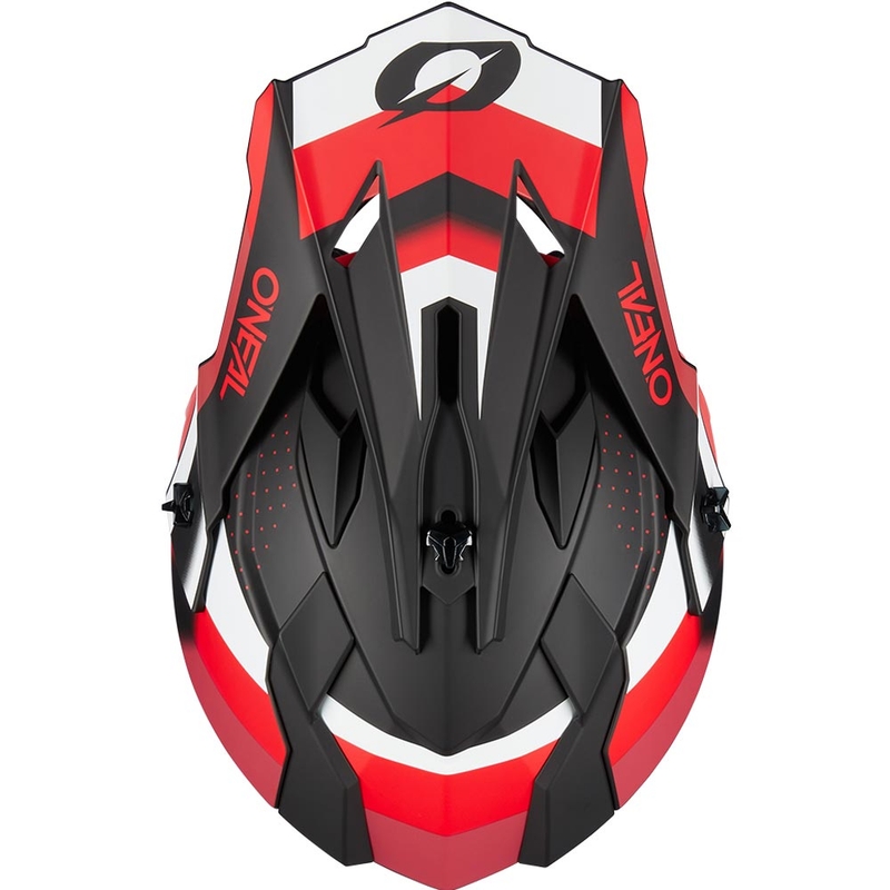 Casco de motocross O'Neal 2SRS Spyde negro mate-rojo-blanco