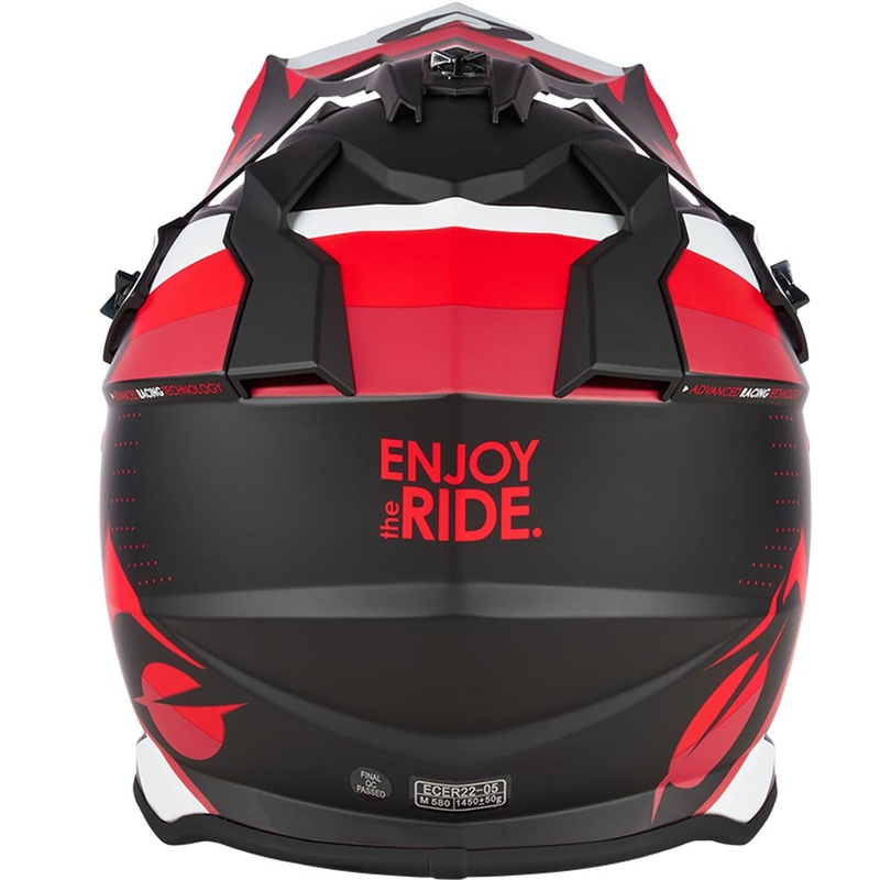 Casco de motocross O'Neal 2SRS Spyde negro mate-rojo-blanco