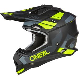 Casco de motocross O´Neal 2SRS Spyde negro mate-gris-amarillo flúor