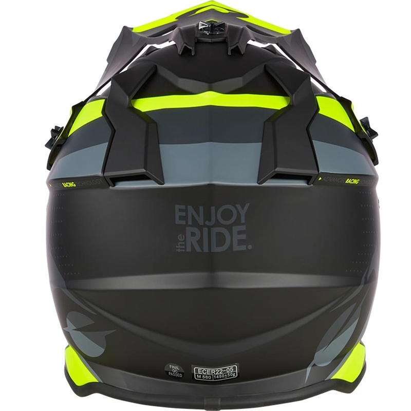 Casco de motocross O´Neal 2SRS Spyde negro mate-gris-amarillo flúor