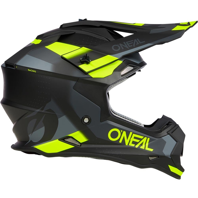 Casco de motocross O´Neal 2SRS Spyde negro mate-gris-amarillo flúor