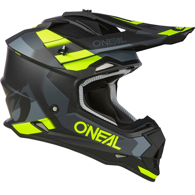 Casco de motocross O´Neal 2SRS Spyde negro mate-gris-amarillo flúor