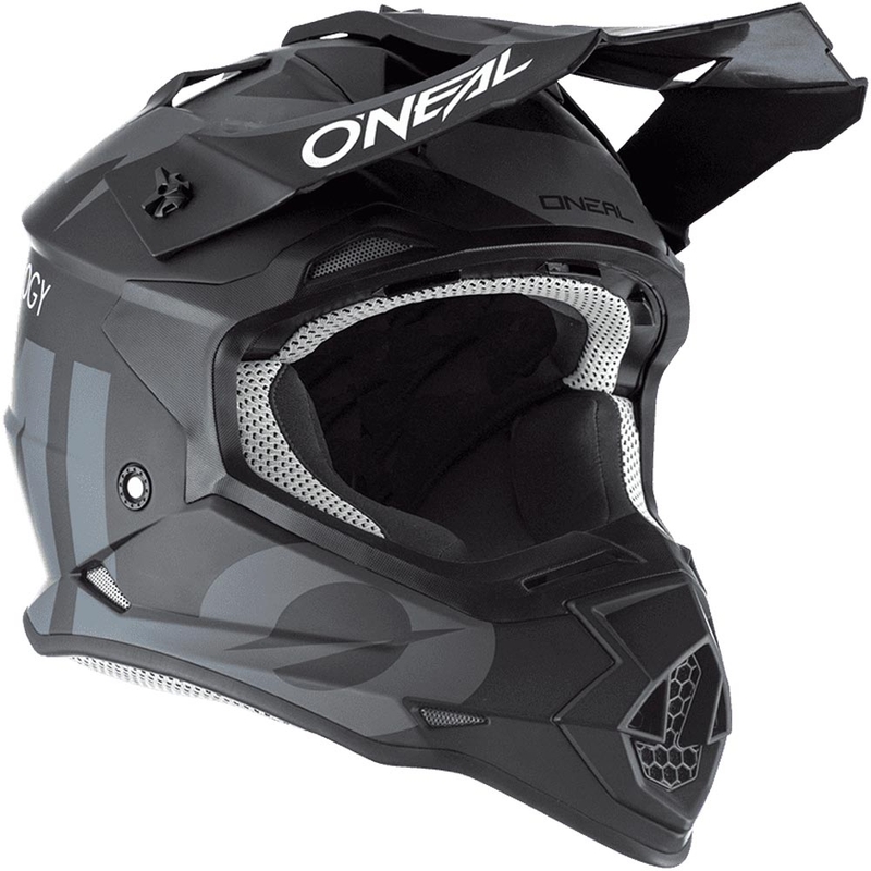 Casco de motocross O'Neal 2SRS Slick negro-gris