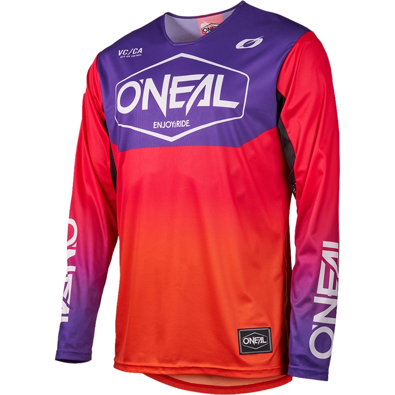Camiseta de motocross O'Neal Mayhem Hexx naranja-morado