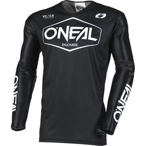 Camiseta de motocross O'Neal Mayhem Hexx en blanco y negro.