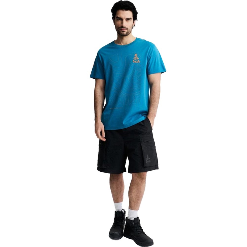 Camiseta azul con el mapa del Dakar