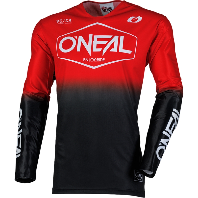 Camiseta de motocross O´Neal Mayhem Hexx negra y roja