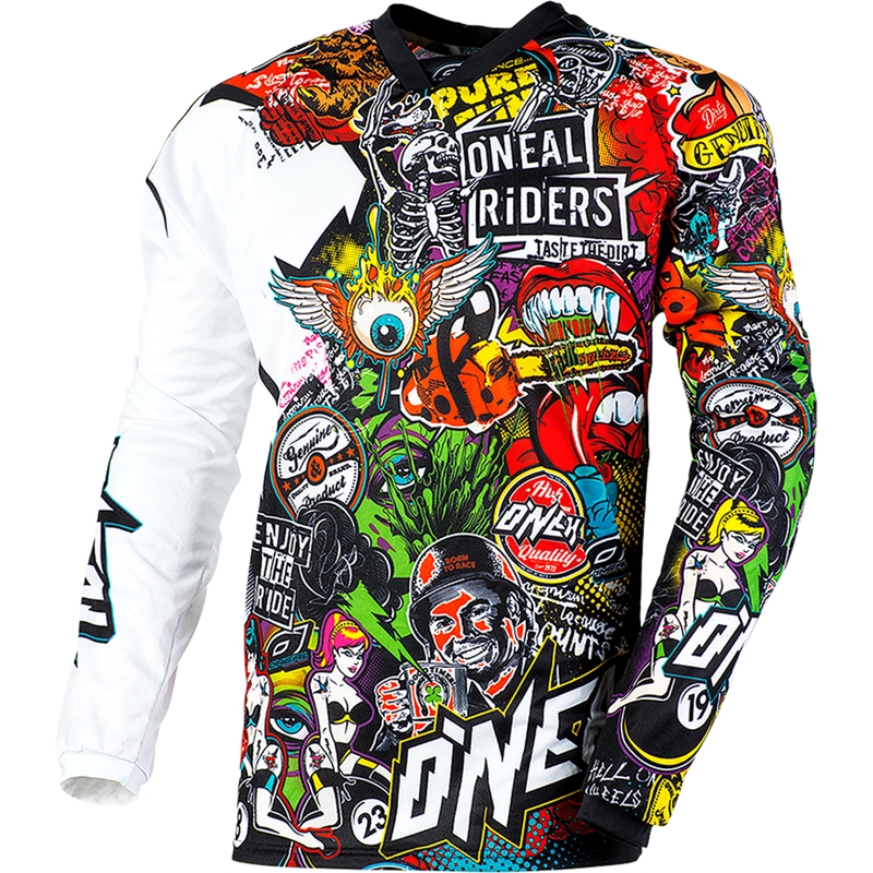 Camiseta de motocross O´Neal Mayhem Crank negra multicolor