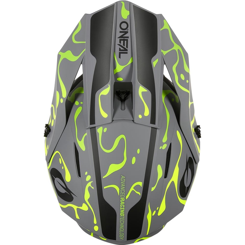 Casco de motocross O'Neal 1SRS Splash gris mate-amarillo flúor