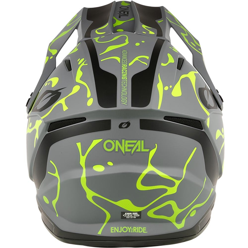 Casco de motocross O'Neal 1SRS Splash gris mate-amarillo flúor