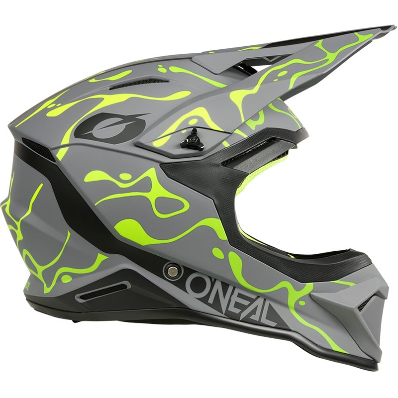 Casco de motocross O'Neal 1SRS Splash gris mate-amarillo flúor