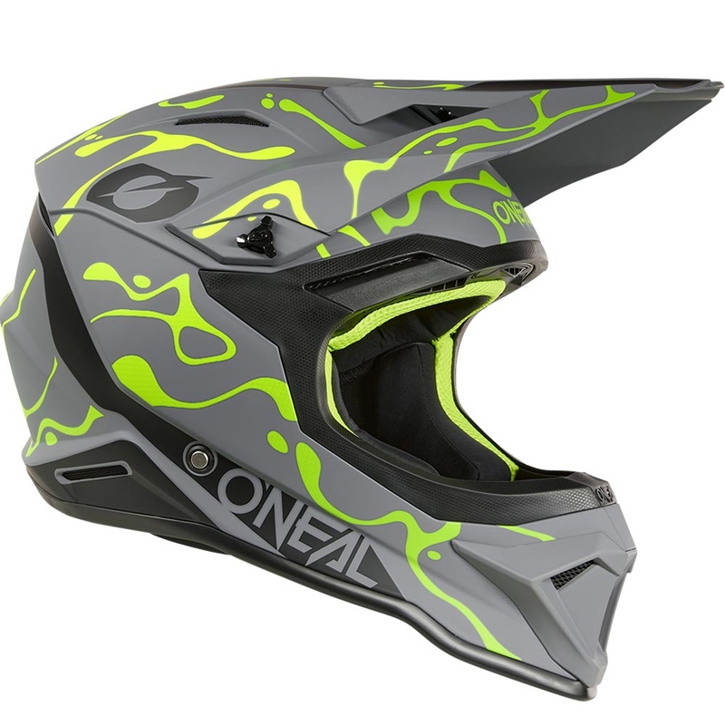 Casco de motocross O'Neal 1SRS Splash gris mate-amarillo flúor