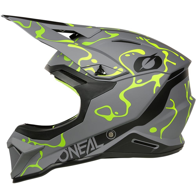 Casco de motocross O'Neal 1SRS Splash gris mate-amarillo flúor