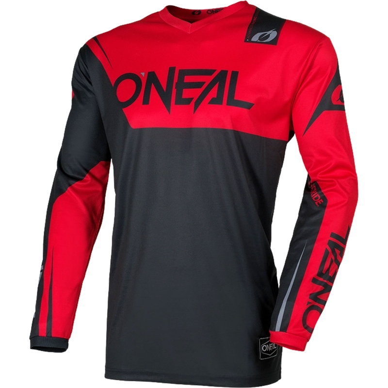 Camiseta de motocross O'Neal Element Racewear negra-roja