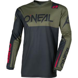 Camiseta motocross O'Neal Element Racewear negro-oliva
