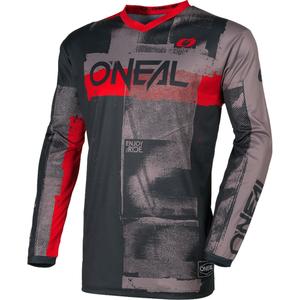 Camiseta de motocross O'Neal Element Roller gris-rojo