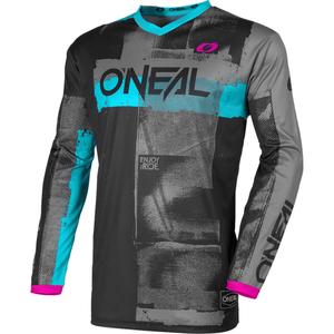 Camiseta de motocross O'Neal Element Roller para mujer, color negro y azul.