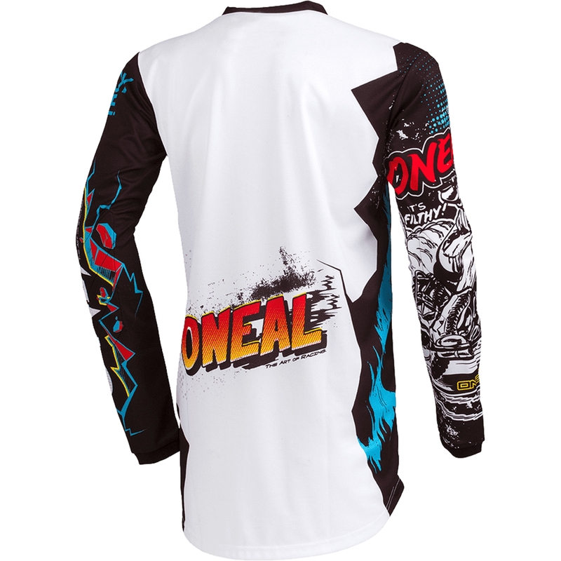 Camiseta de motocross O'Neal Element Villain blanca
