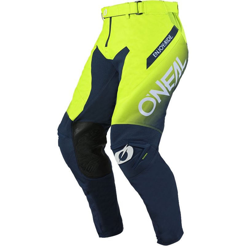 Pantalones de motocross O'Neal Mayhem Hexx azul-amarillo flúor