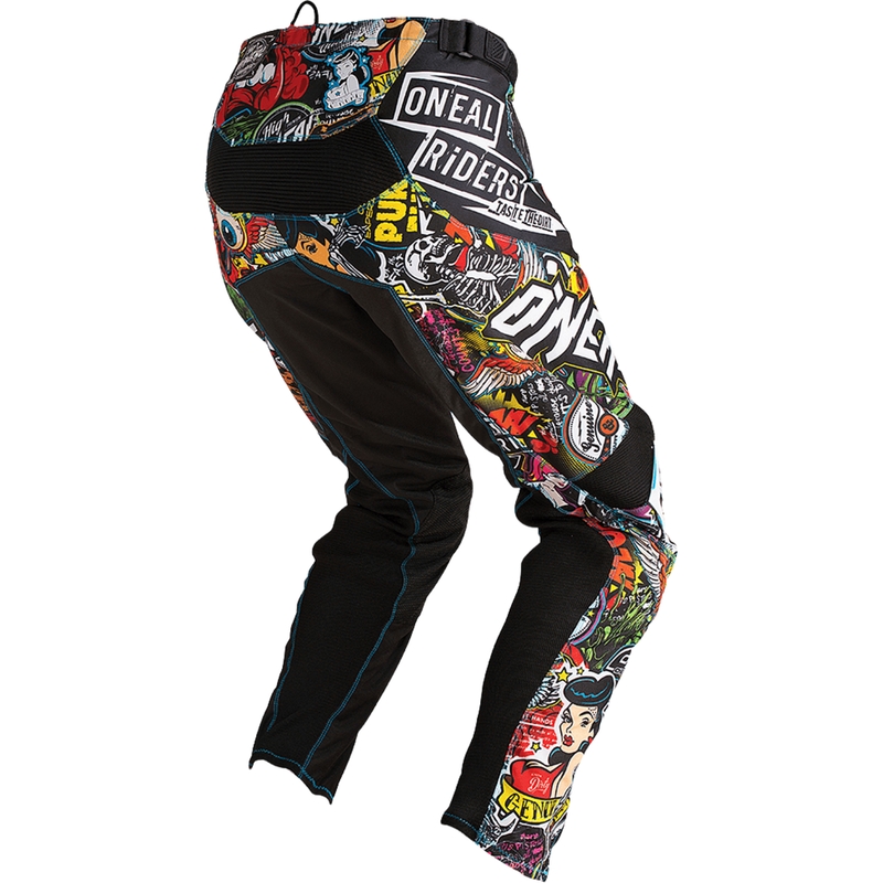 Pantalones de motocross O'Neal Mayhem Crank, color negro multicolor.