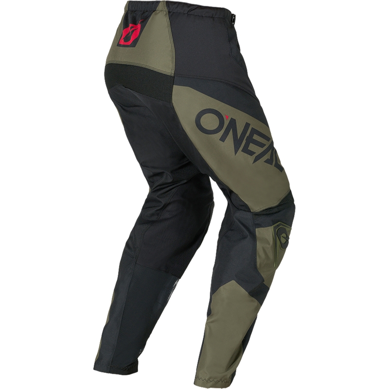 Pantalones de motocross O'Neal Element Racewear, color negro-verde oliva.
