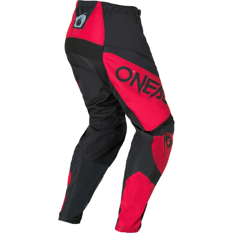 Pantalones de motocross O´Neal Element Racewear en negro y rojo.