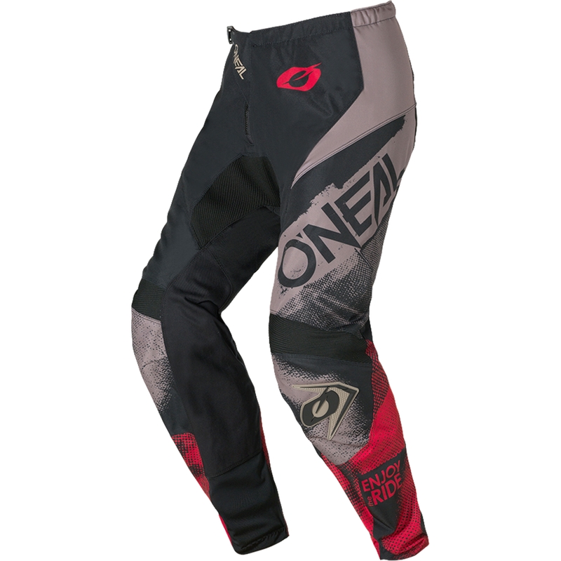 Pantalones de motocross O´Neal Element Roller gris-rojo