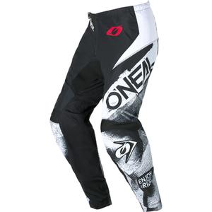 Pantalones de motocross O´Neal Element Roller en blanco y negro.