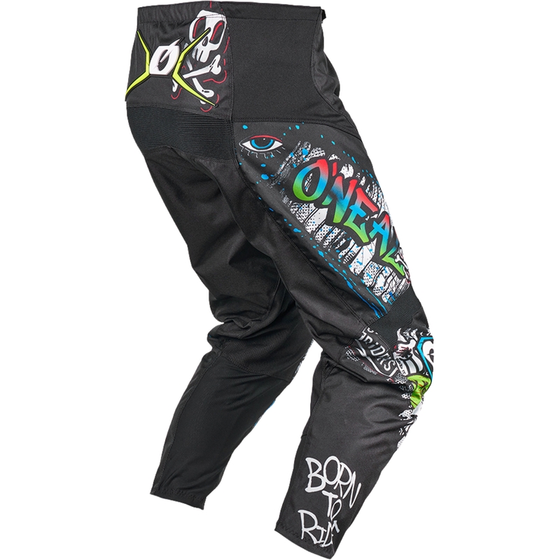 Pantalones de motocross O´Neal Element Rancid en blanco y negro.