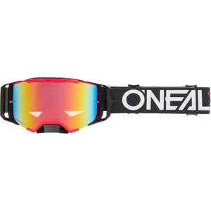 Gafas de motocross O´Neal B-33 Hexa negras-rojas (plexiglás rojo iridio)