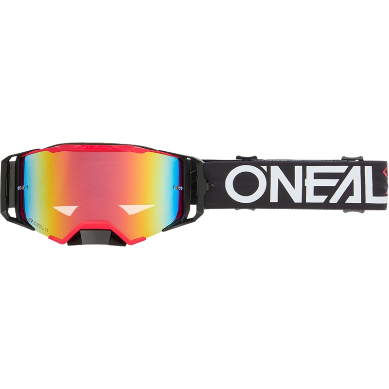 Gafas de motocross O´Neal B-33 Hexa negras-rojas (plexiglás rojo iridio)