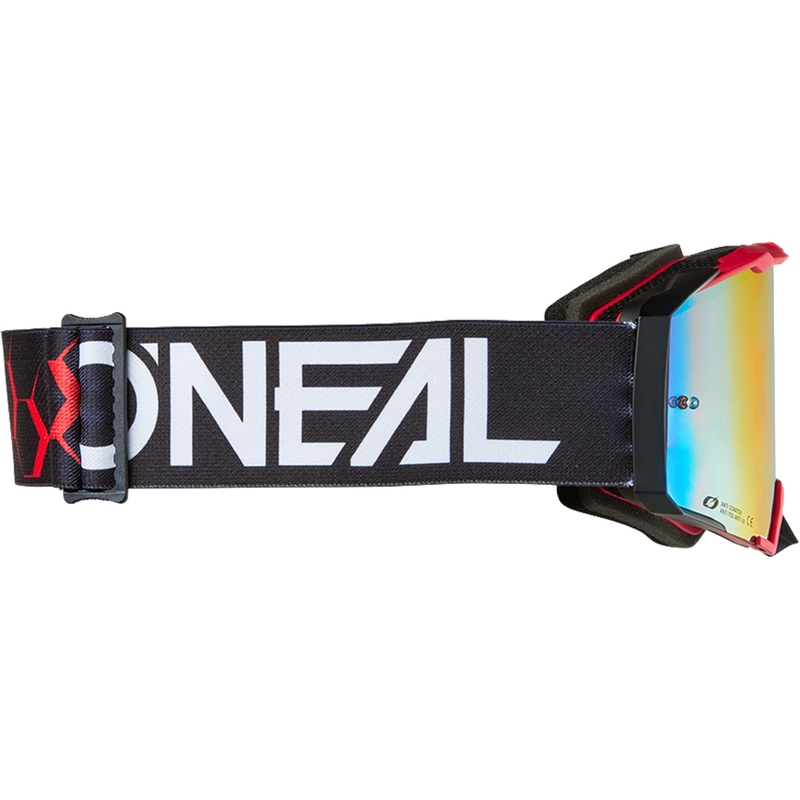 Gafas de motocross O´Neal B-33 Hexa negras-rojas (plexiglás rojo iridio)